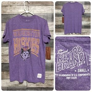 The Original Retro Brand Washington Huskies UW T-Shirt Size Small Purple